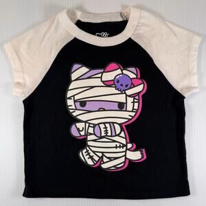 Hello Kitty Girls XS 4 5 Halloween Mummy Graphic Raglan Shirt Sanrio Black